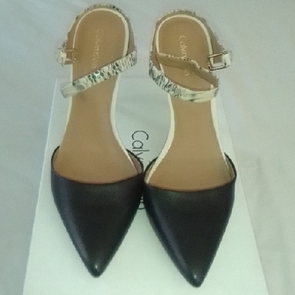 Calvin Klein Black and Tan Women's Shoes